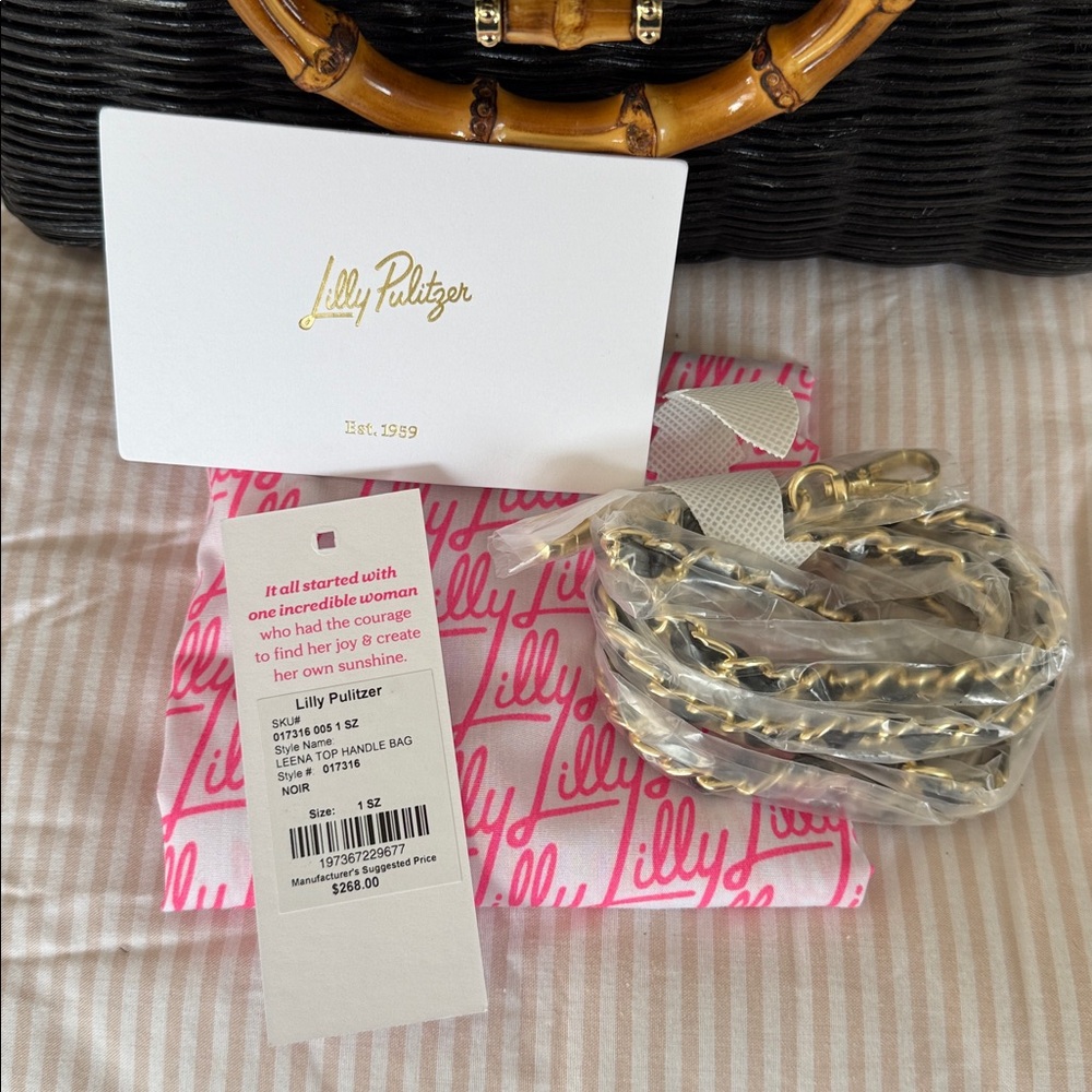 LILLY PULITZER Leena Top Handle Bag in Black - Picture 12 of 13